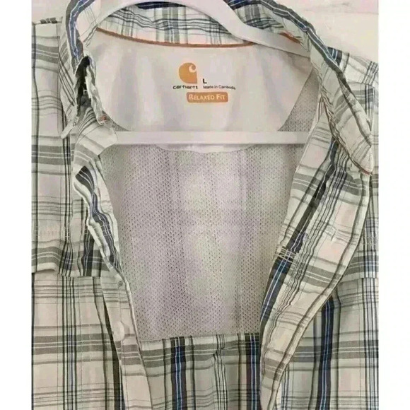 CARHARTT Men's‎ Force Relaxed Fit Lightweight Short Sleeve Plaid Shirt Large - Picture 10 of 12
